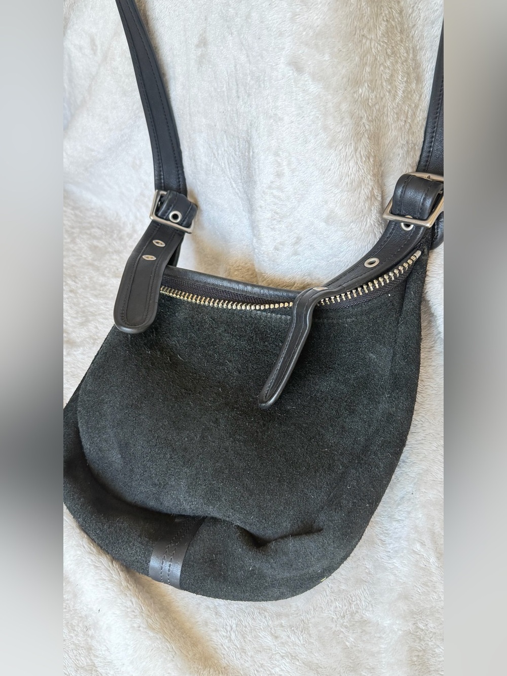 Vintage Coach Black Leather Janice Legacy Crossbody Bag Hobo 9950 Nickel HW - Picture 6 of 16